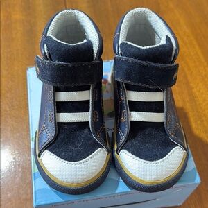 Kids Navy and White Sneakers